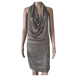 Autre Marque Kleid aus Polyester braun schwarz Größe L Braun Schwarz