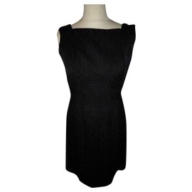 Autre Marque Black Bubble Pattern Dress 60s Style Black