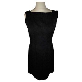 Autre Marque Schwarzes Kleid mit Blasenmuster im 60er Stil Schwarz