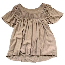 Maje Beige Viscose Top Size 1 Beige