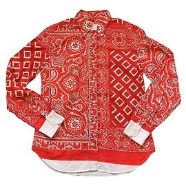 Camisa Etro de algodón roja con estampado paisley Multicolor