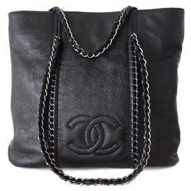 Chanel-Sac shopping taille moyenne-Noir