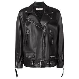 Acne Myrtle Leather Jacket Black