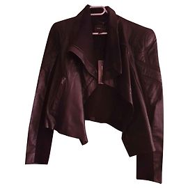 BCBG Max Azria schwarze Lederjacke Schwarz