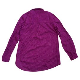 Bash-Burgundy cotton shirt with English embroidery spirit-Dark red