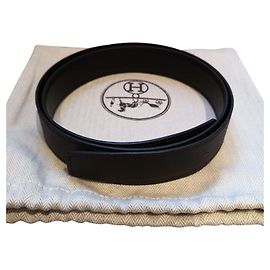 Hermès Hermes leather belt 32MM Black Dark brown