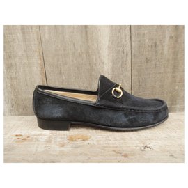 Gucci-Gucci suede leather loafers-Black