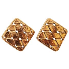 Pendientes de metal dorado vintage Yves Saint Laurent Dorado