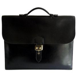 Hermès-DOCUMENT HOLDER MEN - BAG WITH DEPECHES - VINTAGE-Black