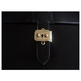 Hermès-DOCUMENT HOLDER MEN - BAG WITH DEPECHES - VINTAGE-Black