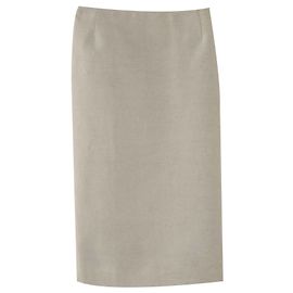 PRADA Jupe midi en lin et coton Gris