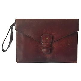 Clutch Aigner de couro marrom Marrom
