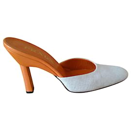 SABOT PRADA in lino e pelle Multicolore