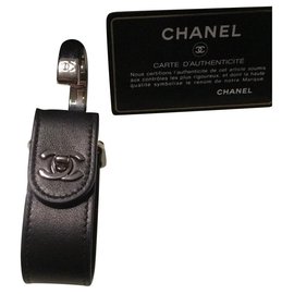 Chanel-Gancho de bolso portátil-Negro