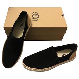 Mocassini Ugg in pelle neri a forma di slip neri 38.neuf Nero