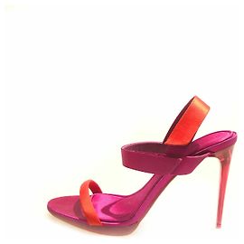 Burberry Pink Satin Sandalen mit Absatz Pink Orange