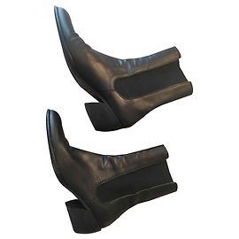 Autre Marque Echte Lederstiefel Schwarz