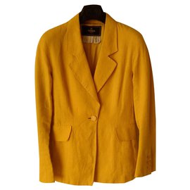 Fendi-FENDI LINEN BLAZER-Yellow