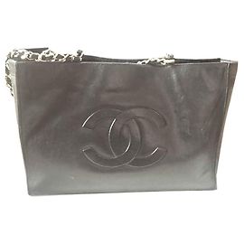 Bolsa Chanel de couro preto Preto