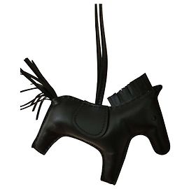 Hermès Rodeo So Black Leather Bag Charm Black
