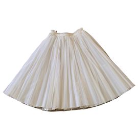 Jil Sander Saia de tule plissada Creme