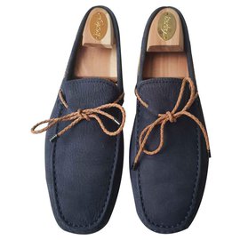 Tod's-TOD'S moccasin City gommions velvet leather-Blue
