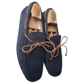 Tod's-TOD'S moccasin City gommions velvet leather-Blue