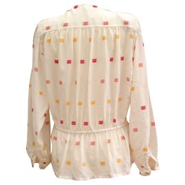 Giorgio Armani-Blouse vintage-Rouge,Jaune,Blanc cassé