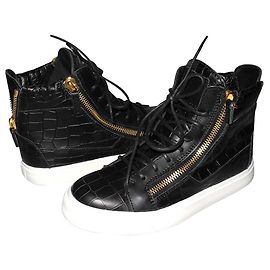 Giuseppe Zanotti Sneakers Kriss aus schwarzem Leder Alligator Schwarz
