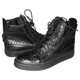 Giuseppe Zanotti sneakers Kriss python noir neuves Nero