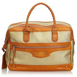 Sac de voyage Balenciaga en nylon marron Marron Beige Marron clair