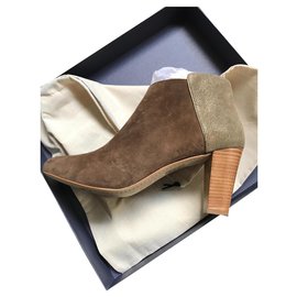 Autre Marque-Khaki and daiim boots and khaki leather-Khaki