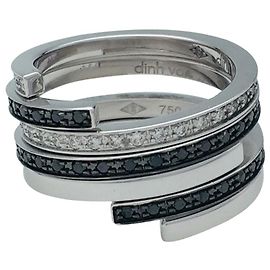 Dinh Van ring "Spiral" model in white gold, diamonds and black diamonds. Other