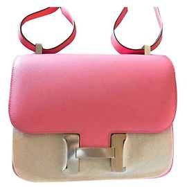 Hermès Constance 24 Couro Evercolor Rosa Rosa