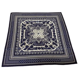 Hermès Sciarpe di seta Blu
