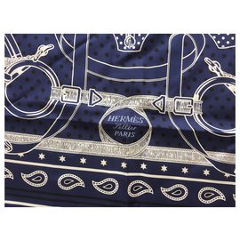 Hermès-Silk scarves-Blue