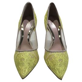 Sebastian Yellow Lace High Heels Yellow