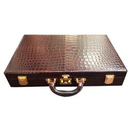 Hermès-Bags Briefcases-Brown