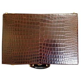Hermès-Bags Briefcases-Brown