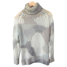 Essentiel Antwerp Wesentlicher durchbrochener Pullover Antwerpen Silber Weiß Grau