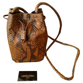 Autre Marque OMBELINE Sac Paris en Cuir Serpent Marron