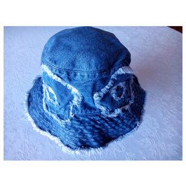 Moschino-Chapéu MOSCHINO em Jeans-Azul