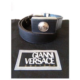 Versace-Cinto GIANNI VERSACE RARE 1997 PRÉ-MORTE vintage-Preto