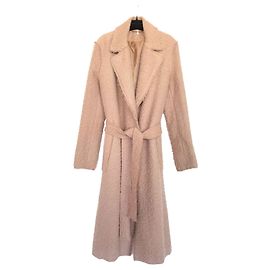 Abrigo de alpaca lanudo Helmut lang Beige