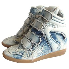 Isabel Marant sneakers Bekett denim tie & dye Blu Bianco sporco Blu chiaro Blu scuro