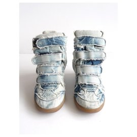 Isabel Marant-sneakers Bekett denim tie & dye-Blue,Eggshell,Light blue,Dark blue