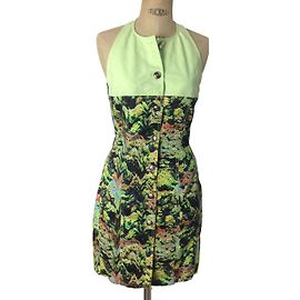 vestido de lápiz, Kenzo sin espalda Multicolor Verde claro
