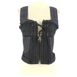 Marithé et François Girbaud Gilet Bleu Marine