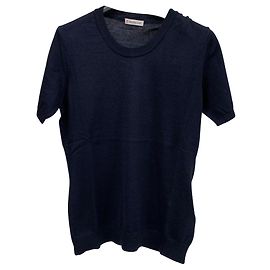Moncler Dunkelblaues, blaues Strickoberteil Marineblau