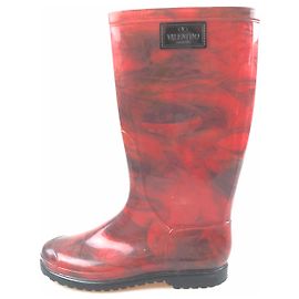 Valentino Red Rubber Regenstiefel Rot